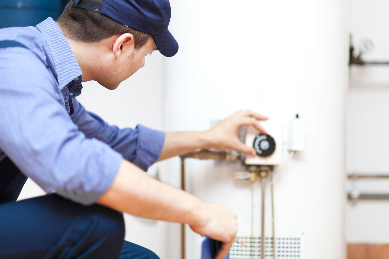 our gas engineer installing a water heater